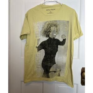 NEW Whitney Houston Size M Graphic T Shirt Manufactured Distressing Retro Yellow